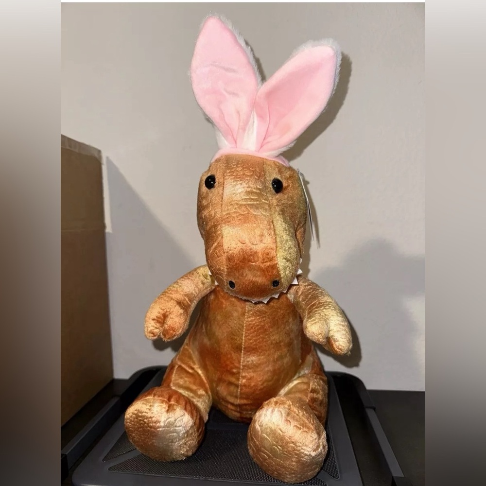 Hug Me Dinosaur T-Rex with Bunny Ears Easter Stuffed Animal Plush 14"